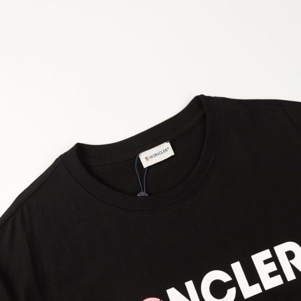 T-shirt Moncler Logo Black and Pink MCL004 - Image 7