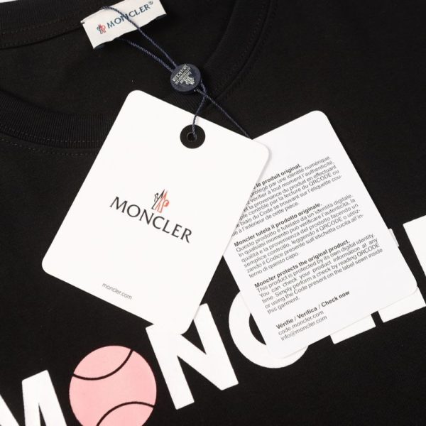 T-shirt Moncler Logo Black and Pink MCL004 - Image 9