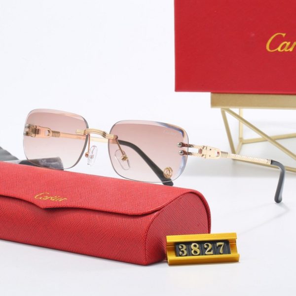 Sunglasses Cartier Gold Rimless Gradient CTR002 - Image 5