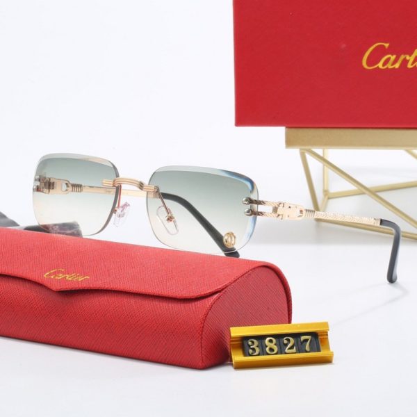 Sunglasses Cartier Gold Rimless Gradient CTR002 - Image 7