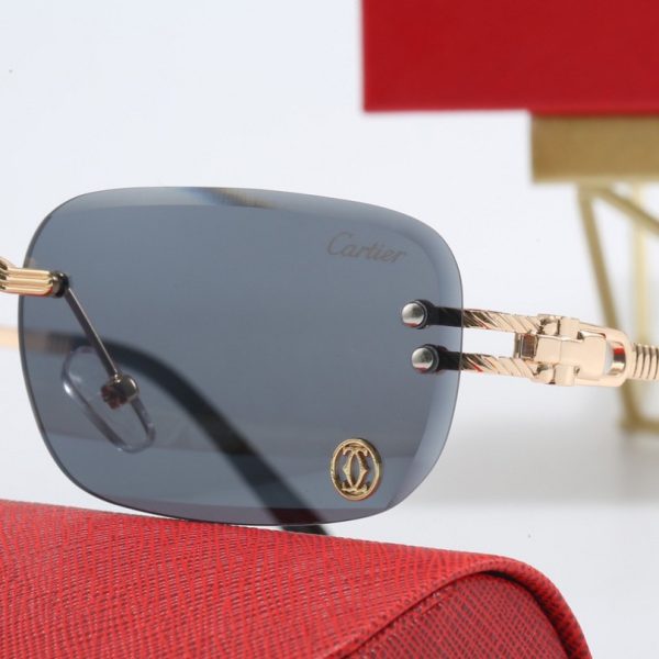Sunglasses Cartier Gold Rimless Gradient CTR002 - Image 10