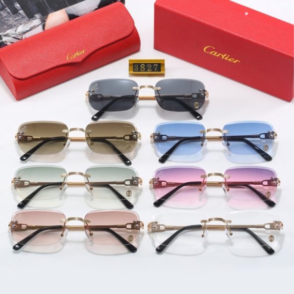 Sunglasses Cartier Gold Rimless Gradient CTR002 - Image 12