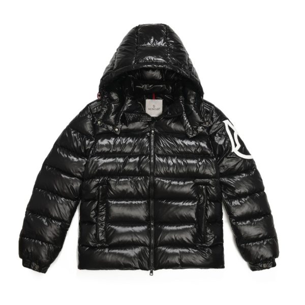 d115520_8369-1.jpg Jacket Puffer Moncler Black with Hood MCL009 - Image 1