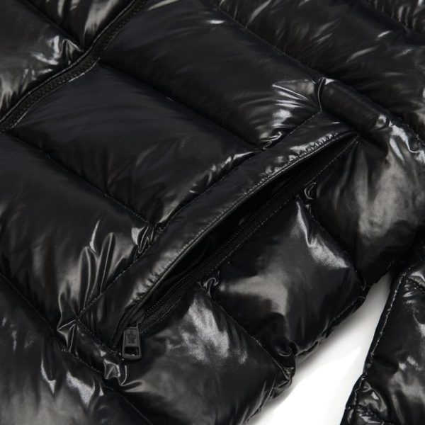 Jacket Puffer Moncler Black with Hood MCL009 - Image 4