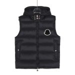 Vest Puffer Moncler Hooded Black Logo MCL011