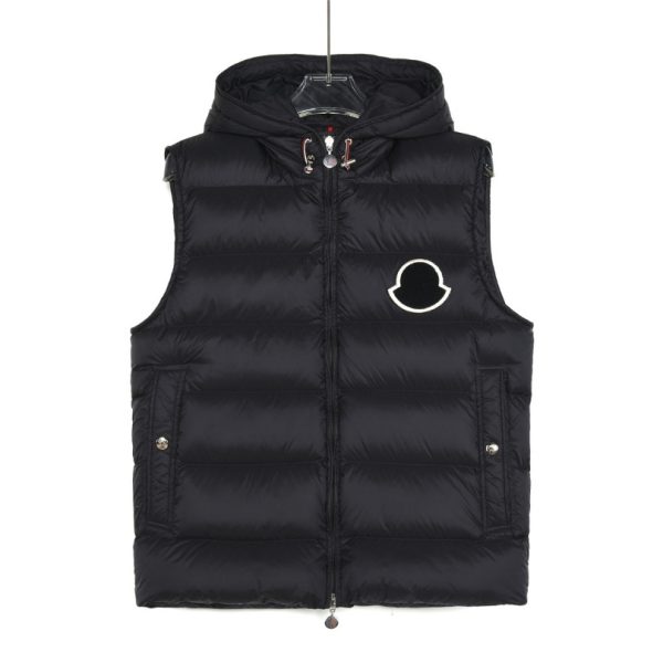 d115532_25526-1.jpg Vest Puffer Moncler Hooded Black Logo MCL011 - Image 1