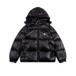 Jacket Puffer Moncler Black with Hood MCL013