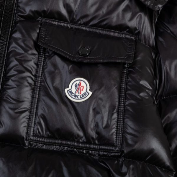 Jacket Puffer Moncler Black with Hood MCL013 - Image 4