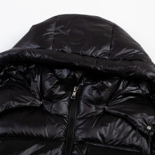 Jacket Puffer Moncler Black with Hood MCL013 - Image 6