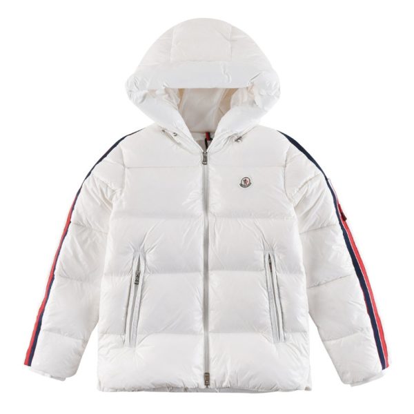d115589_8471-1.jpg Jacket Puffer Moncler White Hooded MCL014 - Image 1