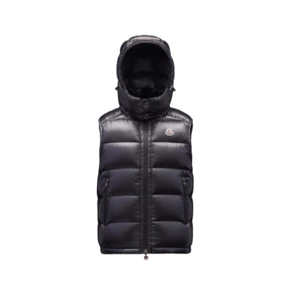 d115701_25551-1.jpg Vest Puffer Moncler with Hood Black MCL021 - Image 1