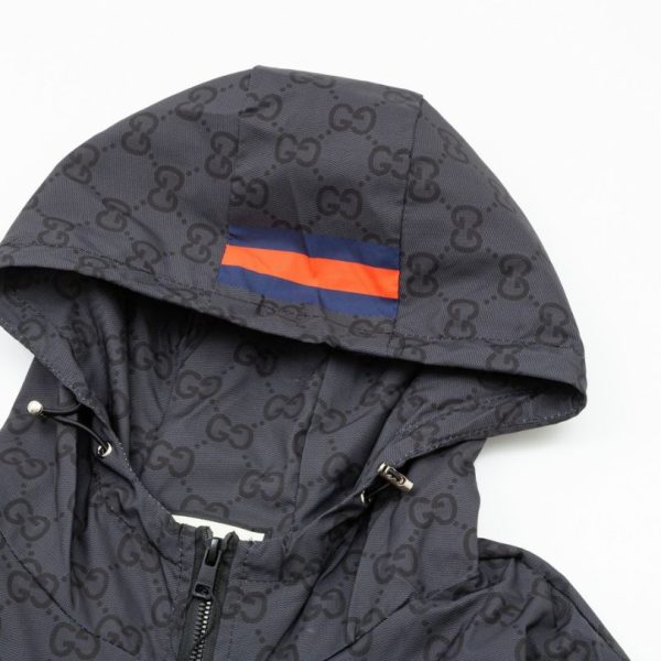 Jacket Windbreaker Gucci Monogram Beige Brown GC112 - Image 5