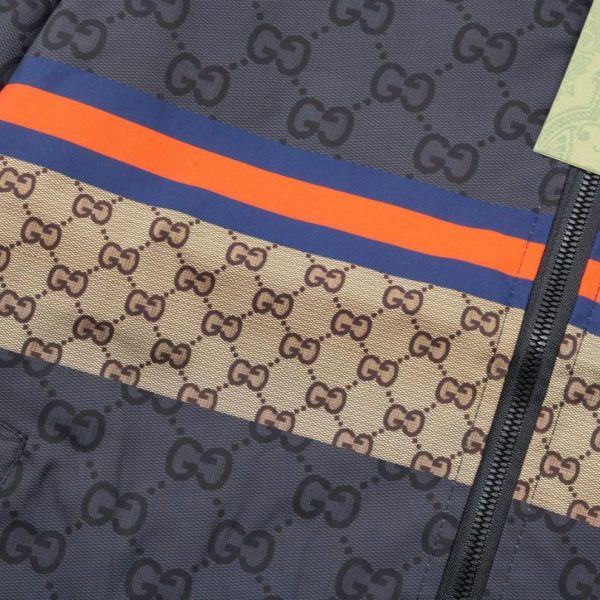 Jacket Windbreaker Gucci Monogram Beige Brown GC112 - Image 7