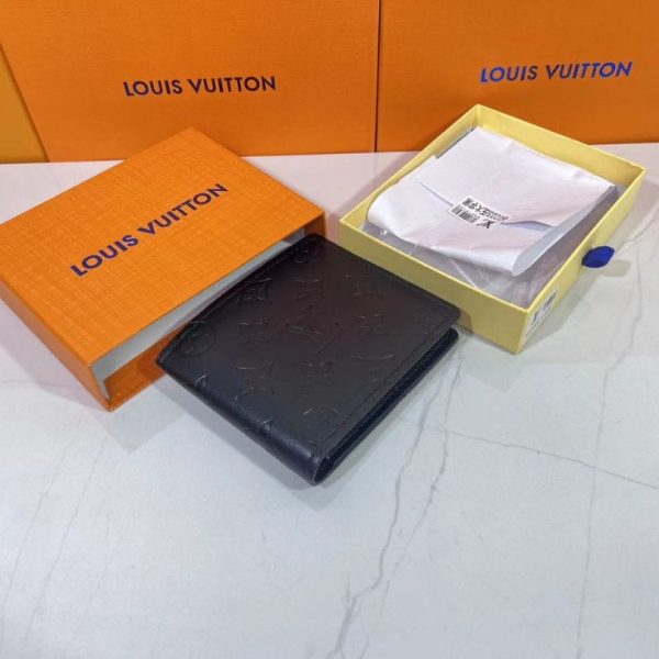 Wallet Louis Vuitton Embossed Monogram in Black LV067 - Image 5