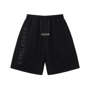 Shorts Essentials Black with Logo Print EST001