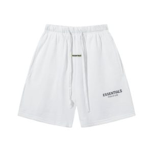 Shorts Essentials White with Logo Print EST002