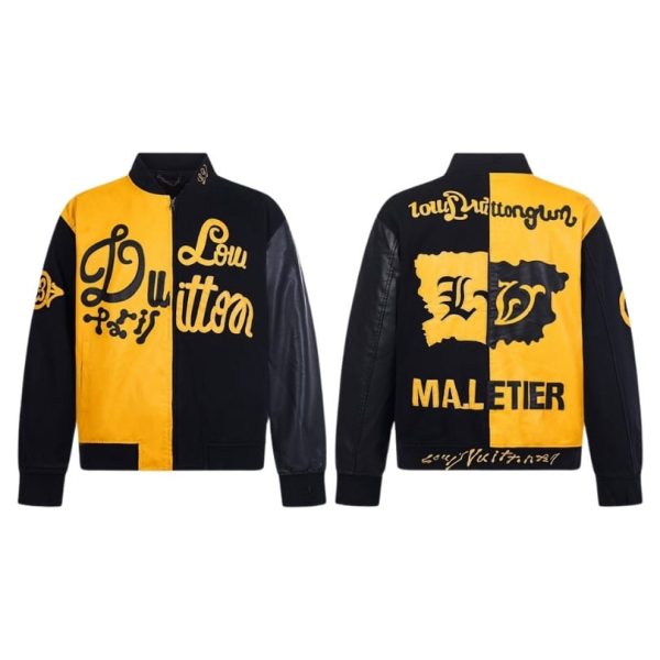 Jacket Louis Vuitton LV Malletier Black Yellow LV072 - Image 3