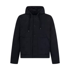 Jacket Hooded Louis Vuitton Monogram Quilted Black LV073