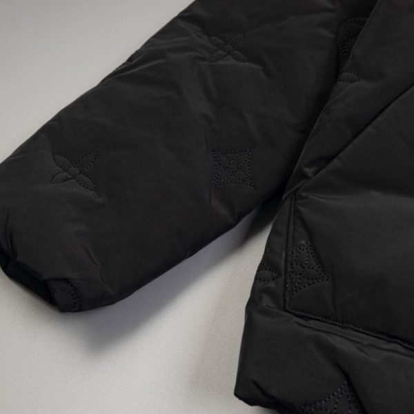 Jacket Hooded Louis Vuitton Monogram Quilted Black LV073 - Image 7
