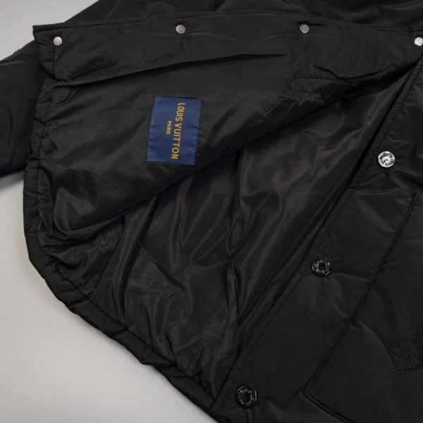 Jacket Hooded Louis Vuitton Monogram Quilted Black LV073 - Image 8