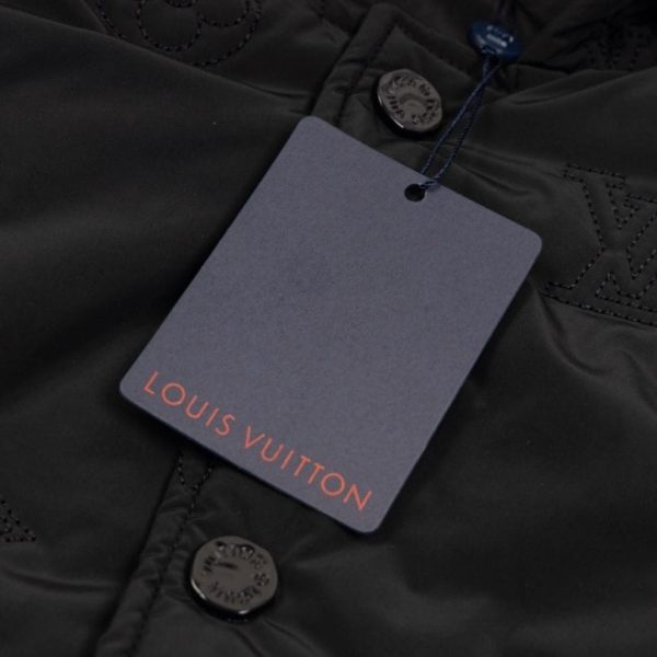 Jacket Hooded Louis Vuitton Monogram Quilted Black LV073 - Image 9