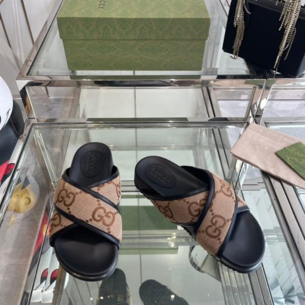 Slides Gucci GG Canvas Black Brown GC133 - Image 3