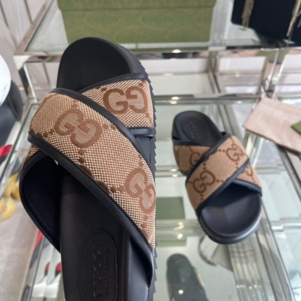 Slides Gucci GG Canvas Black Brown GC133 - Image 5