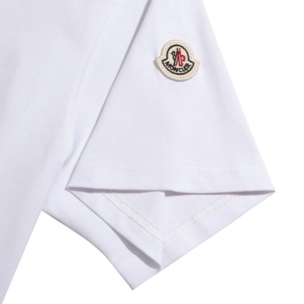 T-shirt Moncler White Logo Crewneck MCL028 - Image 7