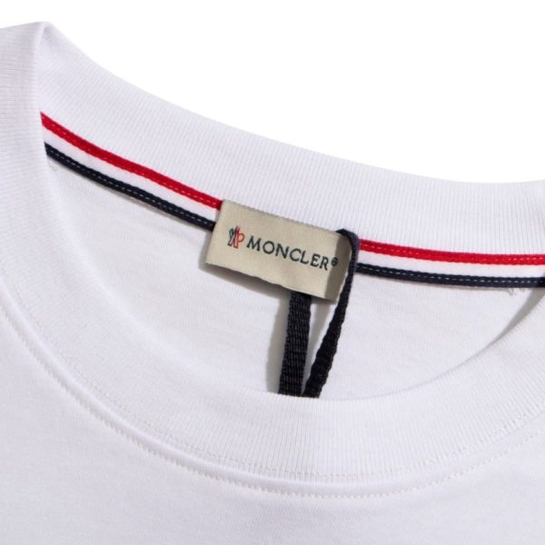 T-shirt Moncler White Logo Crewneck MCL028 - Image 9