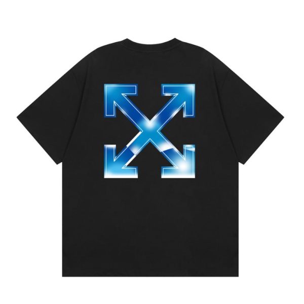 T-shirt Off-White Blue Arrows Logo OFF023 - Image 4