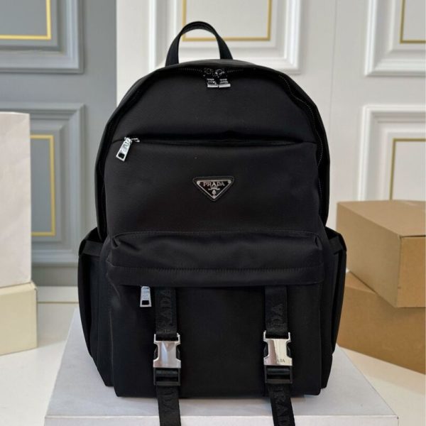 d118112_1968-1.jpg Backpack Prada Black Nylon with Silver Buckles PD058 - Image 1
