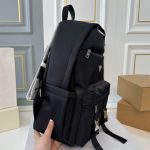 Backpack Prada Black Nylon with Silver Buckles PD058 - Image 3