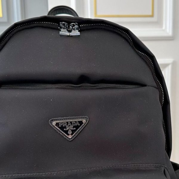 Backpack Prada Black Nylon with Silver Buckles PD058 - Image 6