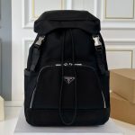 Backpack Prada Black Nylon with Drawstring Closure PD059