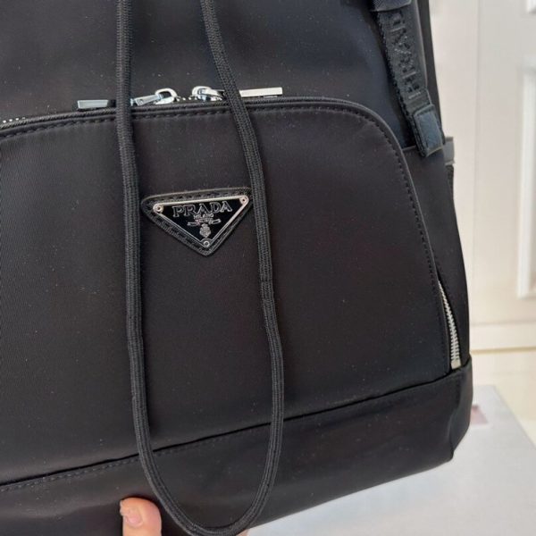 Backpack Prada Black Nylon with Drawstring Closure PD059 - Image 5