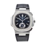 Patek Philippe Nautilus Chronograph Black Leather PTP007