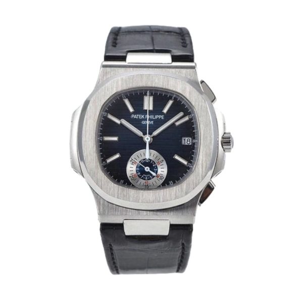 d118131_12854-1.jpg Patek Philippe Nautilus Chronograph Black Leather PTP007 - Image 1