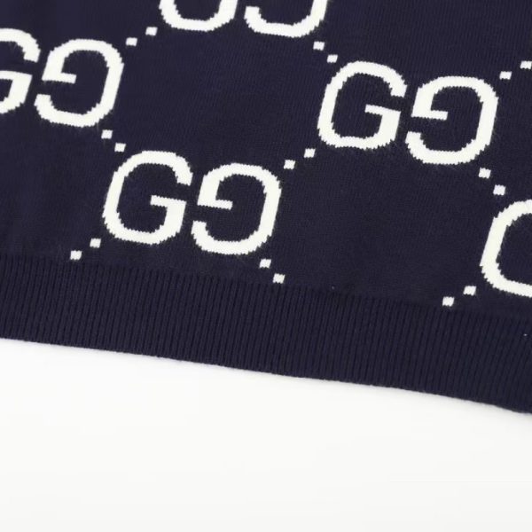 Sweater Gucci Monogram Knit Navy GC101 - Image 4