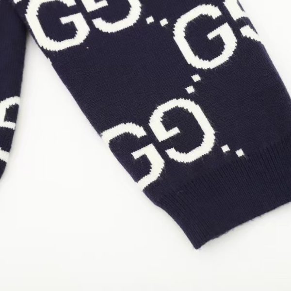 Sweater Gucci Monogram Knit Navy GC101 - Image 5