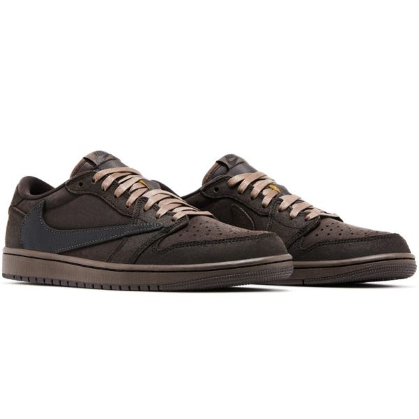 Air Jordan 1 Low Og Sp x Travis Scott Velvet Brown JDN005 - Image 3