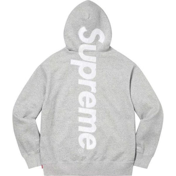 Hoodie Supreme satin-appliqué “Grey” SP066 - Image 2