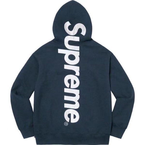 Hoodie Supreme satin-appliqué “Grey” SP066 - Image 3