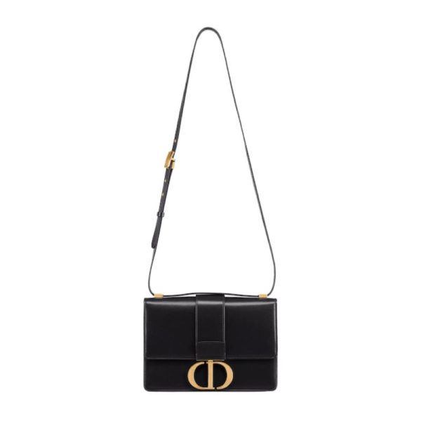 Shoulder Bag Dior 30 Montaigne Pelle di vitello Box nera DOW001 - Image 4
