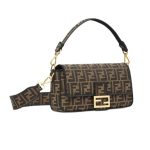 Shoulder Bag Fendi Baguette In Tessuto Jacquard FF Marrone FDW001 - Image 2