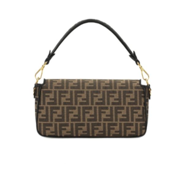Shoulder Bag Fendi Baguette In Tessuto Jacquard FF Marrone FDW001 - Image 4