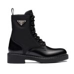 Prada Boot Stivaletti in Pelle Spazzolata e Re-Nylon PDW010