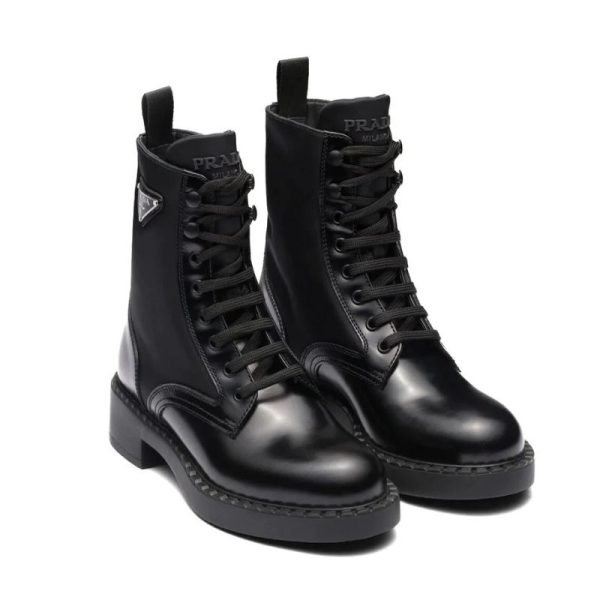 Prada Boot Stivaletti in Pelle Spazzolata e Re-Nylon PDW010 - Image 2