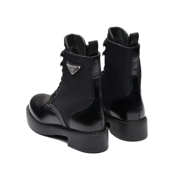 Prada Boot Stivaletti in Pelle Spazzolata e Re-Nylon PDW010 - Image 3