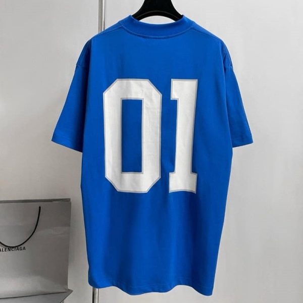 T-shirt- Balenciaga Basketeball Blue 1:1 BL111 - Image 3