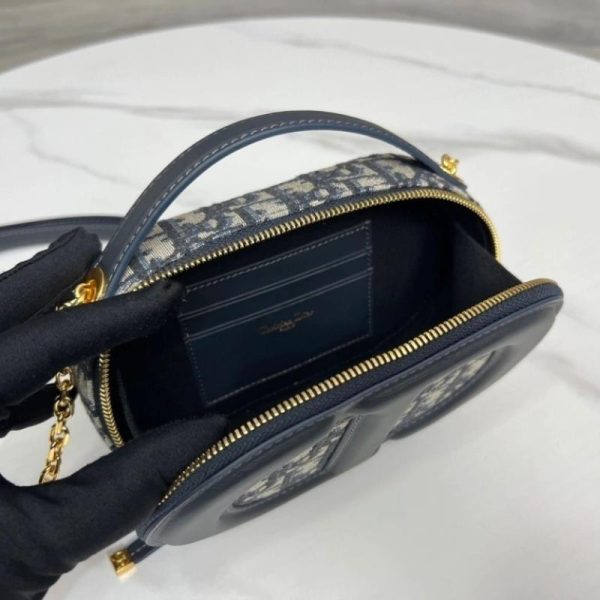 Shoulder Bag Dior Signature Camera Bag Jacquard Oblique Blue DOW009 - Image 2